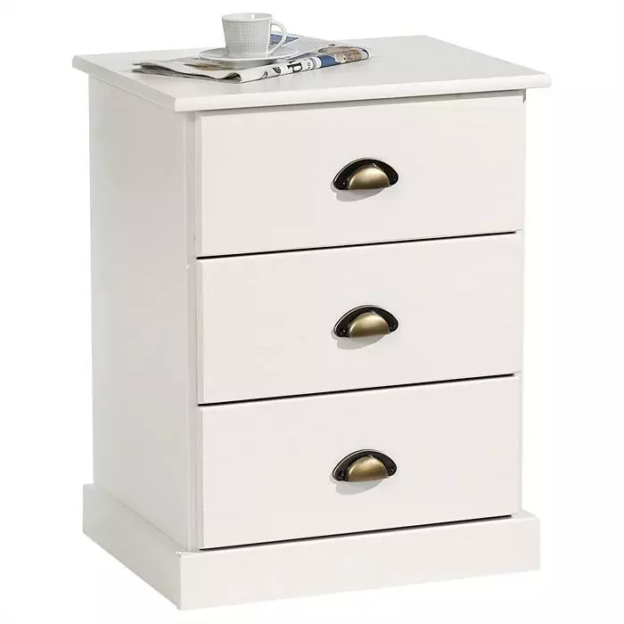 IDIMEX Nachttisch PARIS Mit 3 Schubladen, In Weiß 4 IDIMEX Nachttisch PARIS Mit 3 Schubladen, In Weiß – Bild 2
