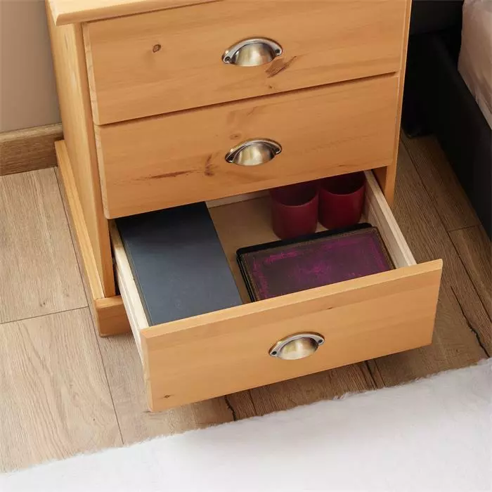 IDIMEX Nachttisch PARIS Mit 3 Schubladen, In Braun 7 IDIMEX Nachttisch PARIS Mit 3 Schubladen, In Braun – Bild 5