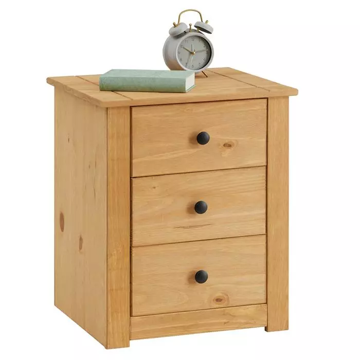 CARO-Möbel Nachttisch CANCUN Aus Kiefer Mit 3 Schubladen 3 CARO-Möbel Nachttisch CANCUN Aus Kiefer Mit 3 Schubladen
