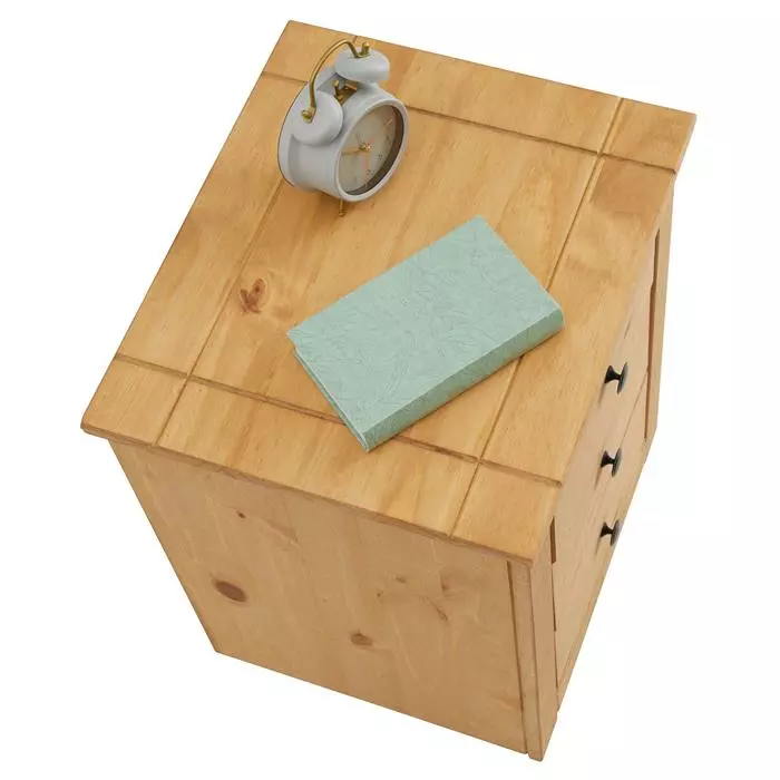 CARO-Möbel Nachttisch CANCUN Aus Kiefer Mit 3 Schubladen 6 CARO-Möbel Nachttisch CANCUN Aus Kiefer Mit 3 Schubladen – Bild 4