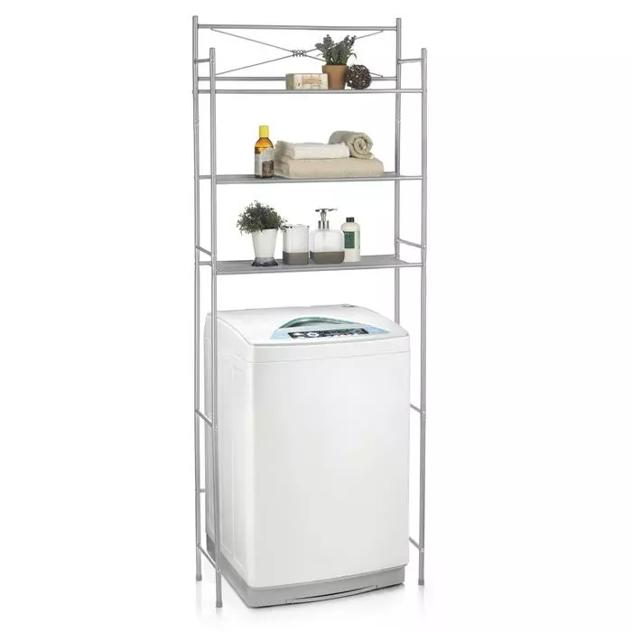 CARO-Möbel Toiletten Waschmaschinen Regal MARSA Mit 3 Ablagen In Grau 3 CARO-Möbel Toiletten Waschmaschinen Regal MARSA Mit 3 Ablagen In Grau