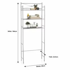 CARO-Möbel Toiletten Waschmaschinen Regal MARSA Mit 3 Ablagen In Grau 8 CARO-Möbel Toiletten Waschmaschinen Regal MARSA Mit 3 Ablagen In Grau -Möbelgeschäft 93000 00