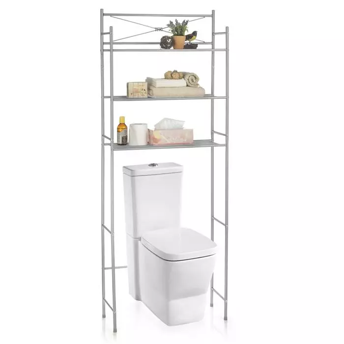 CARO-Möbel Toiletten Waschmaschinen Regal MARSA Mit 3 Ablagen In Grau 4 CARO-Möbel Toiletten Waschmaschinen Regal MARSA Mit 3 Ablagen In Grau – Bild 2