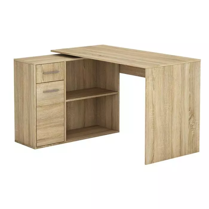 CARO-Möbel Eckschreibtisch LENA Mit Regal In Sonoma Eiche 3 CARO-Möbel Eckschreibtisch LENA Mit Regal In Sonoma Eiche
