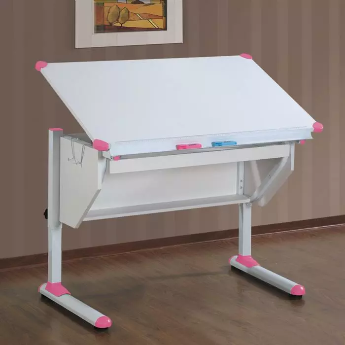 CARO-Möbel Kinderschreibtisch PHILIPP Neigbar Und Höhenverstellbar, Weiß 5 CARO-Möbel Kinderschreibtisch PHILIPP Neigbar Und Höhenverstellbar, Weiß – Bild 3