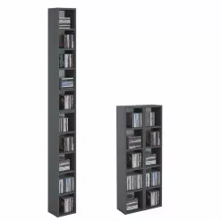 CARO-Möbel CD / DVD Regal CHART Mit 10 Fächern In Graphitgrau