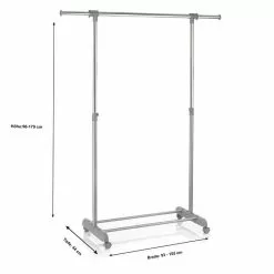 CARO-Möbel Rollgarderobe SALA In Grau, Verstellbar -Möbelgeschäft 93937 33