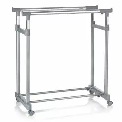 CARO-Möbel Garderobenwagen CASA In Grau, 2 Kleiderstangen -Möbelgeschäft 93938 2