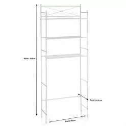 CARO-Möbel Toiletten Waschmaschinen Regal MARSA Mit 3 Ablagen In Weiß -Möbelgeschäft 93939 3