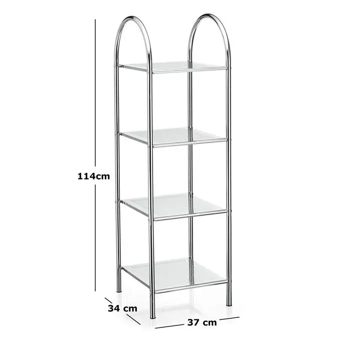 CARO-Möbel Badregal SECA Aus Verchromtem Metall 4 CARO-Möbel Badregal SECA Aus Verchromtem Metall – Bild 2