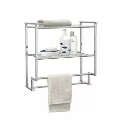 CARO-Möbel Wand-Handtuchhalter BARIS Mit 2 Ablagen