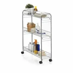 CARO-Möbel Rollwagen ZETA Verchromt Mit 3 Ablagen -Möbelgeschäft 93977 2