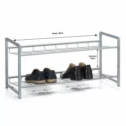 CARO-Möbel Schuhregal SYSTEM Silber Lackiert, 2 Fächer -Möbelgeschäft 93978 2
