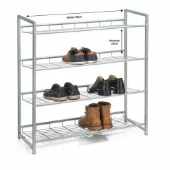 CARO-Möbel Schuhregal SYSTEM Silber Lackiert, 4 Fächer -Möbelgeschäft 93980 2