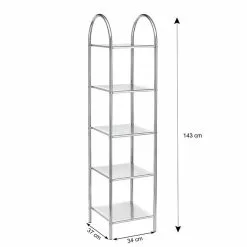 CARO-Möbel Badregal SECA Aus Verchromtem Metall Mit 5 Ablagen -Möbelgeschäft 94024 3