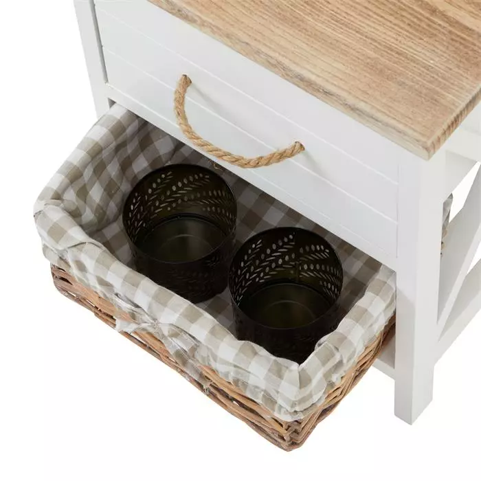 CARO-Möbel Nachttisch PERUGIA Mit 1 Schublade Und Korb, Weiß 7 CARO-Möbel Nachttisch PERUGIA Mit 1 Schublade Und Korb, Weiß – Bild 5