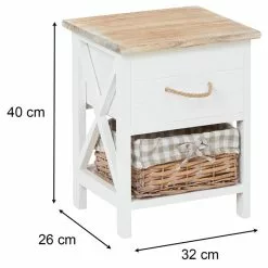 CARO-Möbel Nachttisch PERUGIA Mit 1 Schublade Und Korb, Weiß 13 CARO-Möbel Nachttisch PERUGIA Mit 1 Schublade Und Korb, Weiß -Möbelgeschäft 94098 9 N2