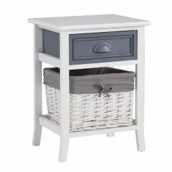 CARO-Möbel Nachttisch FLORENZ Weiß Mit 1 Schublade