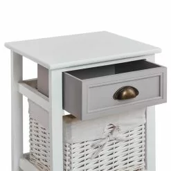 CARO-Möbel Nachttisch TOSCANA Weiß Mit Schublade -Möbelgeschäft 94106 4