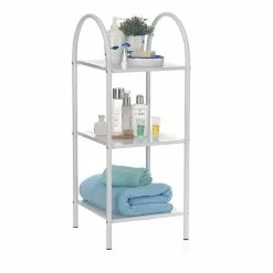 CARO-Möbel Badregal MADURAI Mit 3 Ablagen, Weiß Lackiert