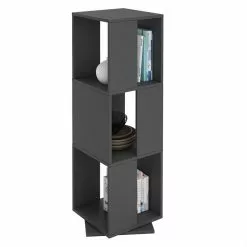 CARO-Möbel Drehregal KOPENHAGEN Mit 3 Fächern In Grau