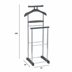 CARO-Möbel Herrendiener MUMBAI, In Schwarz/chrom Mit Ablage -Möbelgeschäft 94130 2