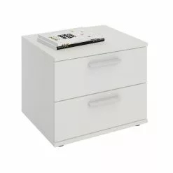 CARO-Möbel Nachttisch MAXIMA In Weiß Mit 2 Schubladen