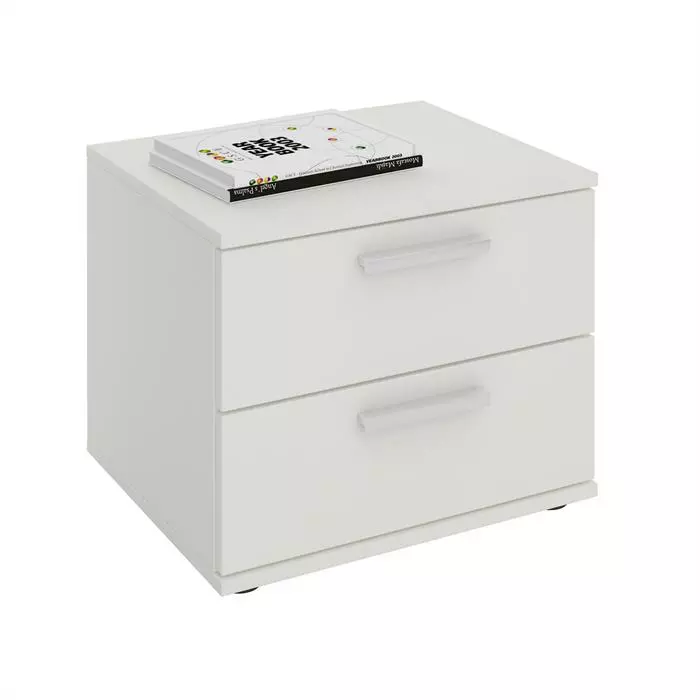 CARO-Möbel Nachttisch MAXIMA In Weiß Mit 2 Schubladen 3 CARO-Möbel Nachttisch MAXIMA In Weiß Mit 2 Schubladen