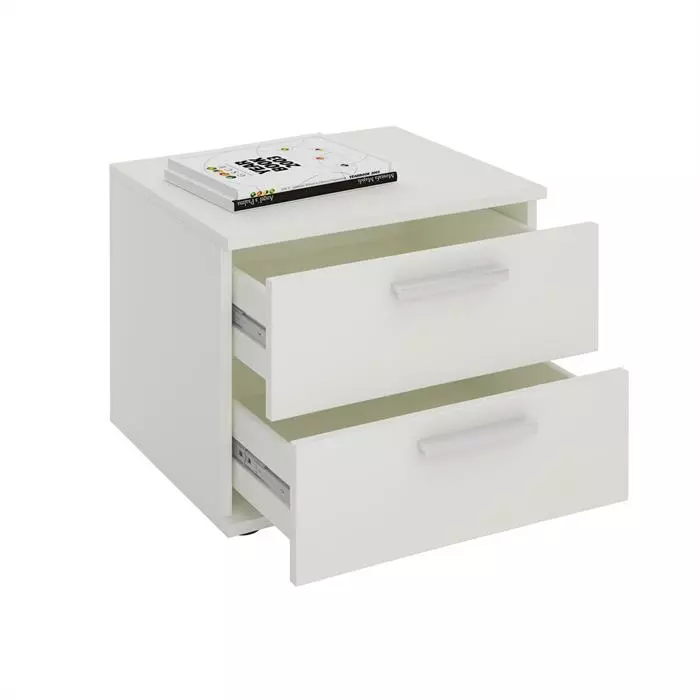 CARO-Möbel Nachttisch MAXIMA In Weiß Mit 2 Schubladen 4 CARO-Möbel Nachttisch MAXIMA In Weiß Mit 2 Schubladen – Bild 2