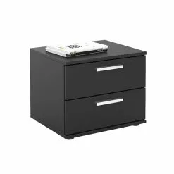 CARO-Möbel Nachttisch MAXIMA In Schwarz Mit 2 Schubladen