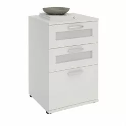 CARO-Möbel Nachttisch MARIKE In Weiß Mit 3 Schubladen