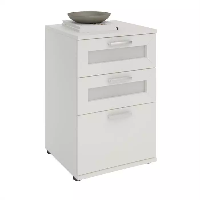 CARO-Möbel Nachttisch MARIKE In Weiß Mit 3 Schubladen 3 CARO-Möbel Nachttisch MARIKE In Weiß Mit 3 Schubladen