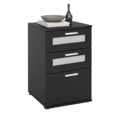 CARO-Möbel Nachttisch MARIKE In Schwarz Mit 3 Schubladen