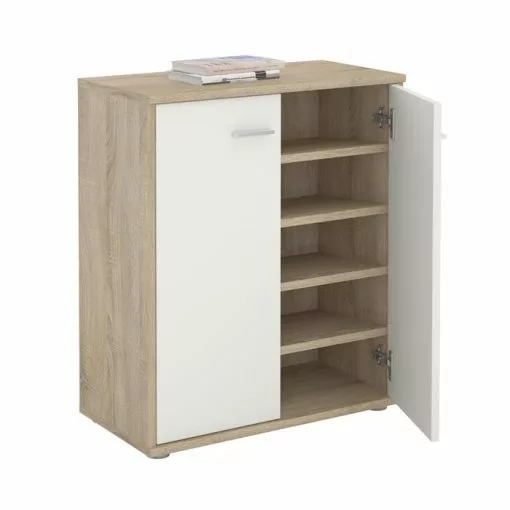 CARO-Möbel Schuhschrank LENNIS 2 Türen In Sonoma Eiche/weiß -Möbelgeschäft 94285 1