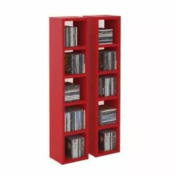 CARO-Möbel CD / DVD Regal CHART Mit 10 Fächern In Rot -Möbelgeschäft 94428 2