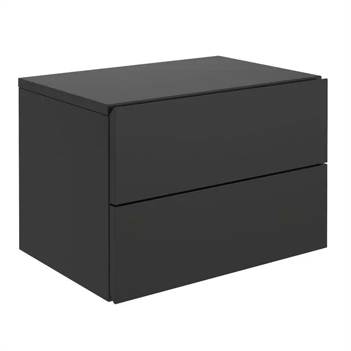 CARO-Möbel Wandregal Nachtschrank ANNI Mit 2 Schubladen In Schwarz 4 CARO-Möbel Wandregal Nachtschrank ANNI Mit 2 Schubladen In Schwarz – Bild 2