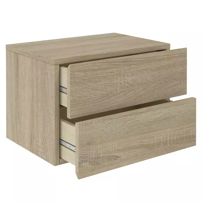 CARO-Möbel Wandregal Nachtschrank ANNI Mit 2 Schubladen In Sonoma Eiche 4 CARO-Möbel Wandregal Nachtschrank ANNI Mit 2 Schubladen In Sonoma Eiche – Bild 2