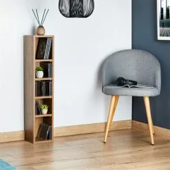 CARO-Möbel CD / DVD Regal CHART Mit 10 Fächern In Eiche Dunkelbraun -Möbelgeschäft 94499 A0 1N