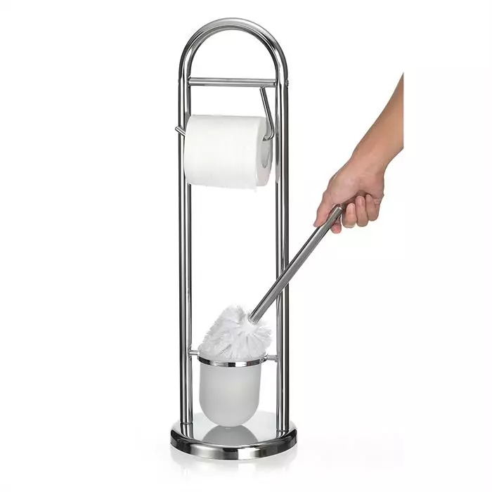 CARO-Möbel Toilettenpapierhalter EGON Freistehend, Inkl. WC Bürste 4 CARO-Möbel Toilettenpapierhalter EGON Freistehend, Inkl. WC Bürste – Bild 2