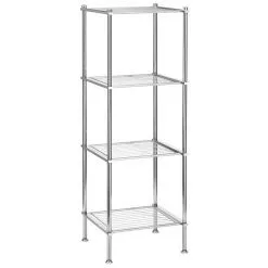 CARO-Möbel Badregal TIRANA Mit 4 Ablagen, Metall Verchromt