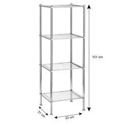 CARO-Möbel Badregal TIRANA Mit 4 Ablagen, Metall Verchromt 9 CARO-Möbel Badregal TIRANA Mit 4 Ablagen, Metall Verchromt -Möbelgeschäft 94555 3 N1