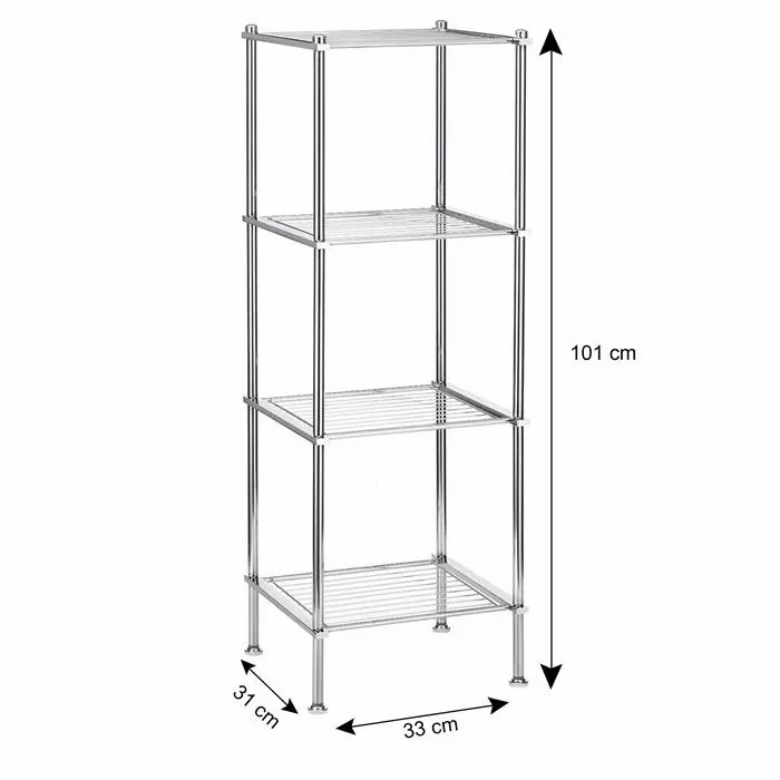 CARO-Möbel Badregal TIRANA Mit 4 Ablagen, Metall Verchromt 6 CARO-Möbel Badregal TIRANA Mit 4 Ablagen, Metall Verchromt – Bild 4