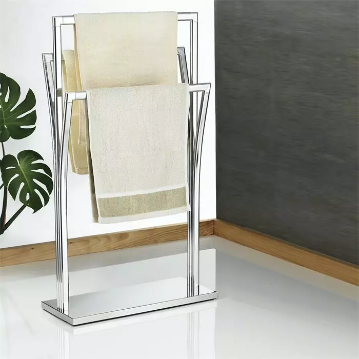 CARO-Möbel Handtuchständer MALMO Mit 3 Stangen, Metall Verchromt 4 CARO-Möbel Handtuchständer MALMO Mit 3 Stangen, Metall Verchromt – Bild 2