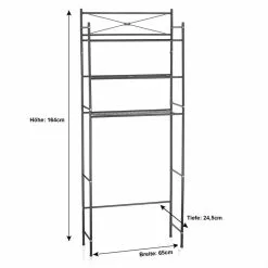 CARO-Möbel Toiletten Waschmaschinen Regal MARSA Mit 3 Ablagen In 3 Schwarz -Möbelgeschäft 94588 3