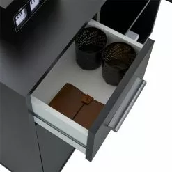 CARO-Möbel Eckschreibtisch LENA Mit Regal In Schwarz -Möbelgeschäft 94602 2 N