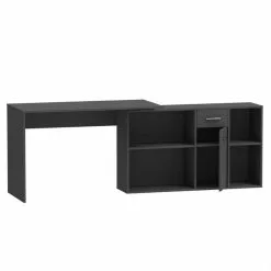 CARO-Möbel Eckschreibtisch DIEGO Mit Regal In Schwarz -Möbelgeschäft 94603 4