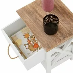 CARO-Möbel Nachttisch PERUGIA Mit 2 Schubladen In Weiß -Möbelgeschäft 94605 2 N