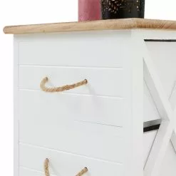 CARO-Möbel Nachttisch PERUGIA Mit 2 Schubladen In Weiß -Möbelgeschäft 94605 3 N