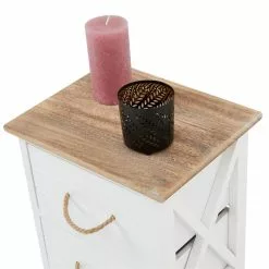 CARO-Möbel Nachttisch PERUGIA Mit 2 Schubladen In Weiß -Möbelgeschäft 94605 4 N