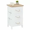 CARO-Möbel Nachttisch PERUGIA Mit 3 Schubladen In Weiß -Möbelgeschäft 94607 0 N